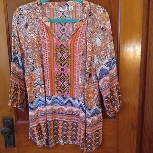 Multicolor orange blouse
